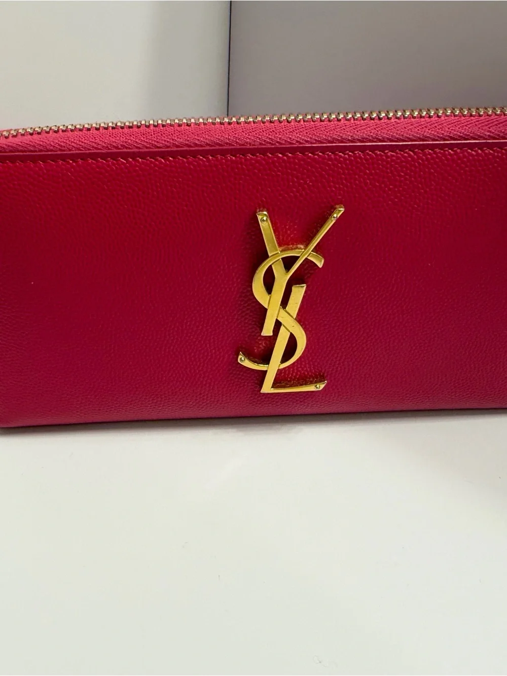 Saint Laurent monogram zip around continental wallet